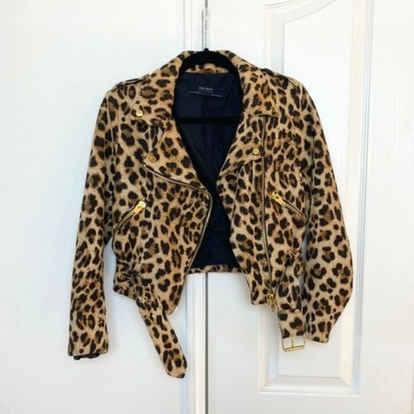 Zara Jackets & Blazers - Cropped cheetah jacket with removable belt